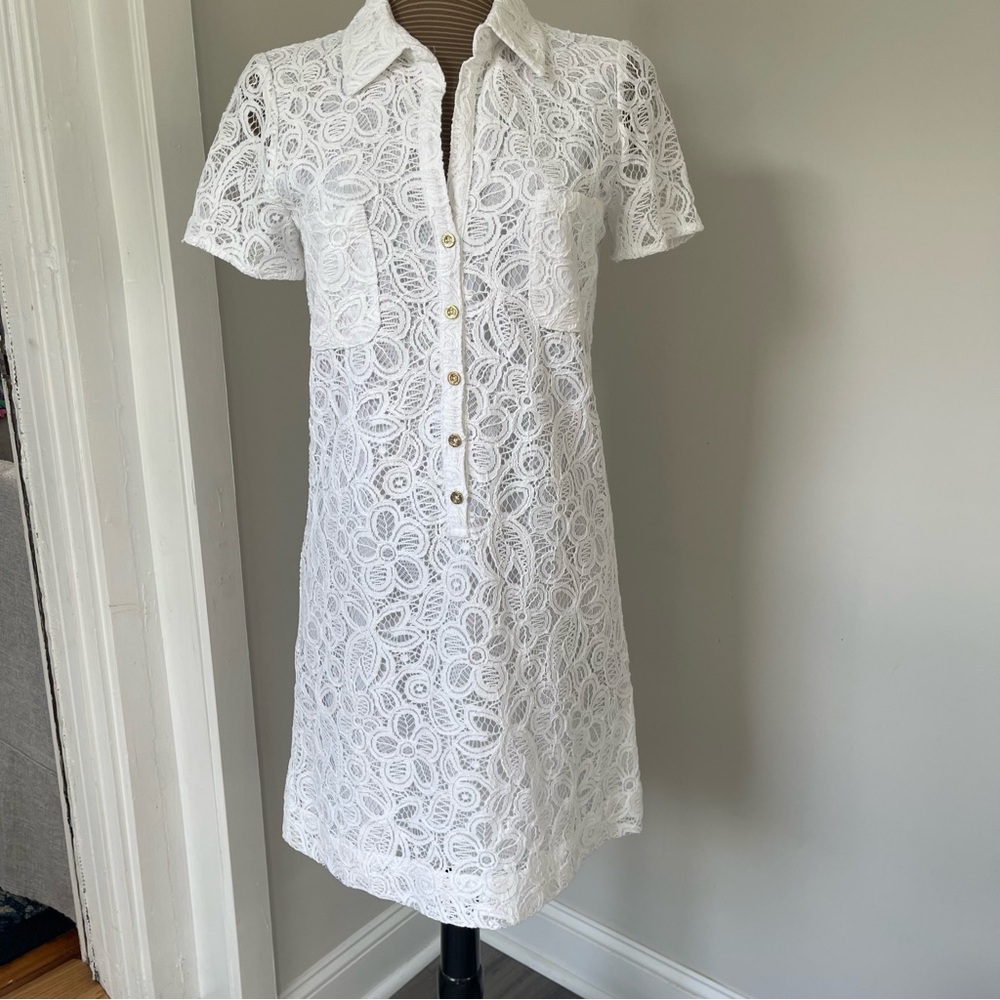 Lilly Pulitzer Nelle Lace Button-Down Dress size 4 NWT